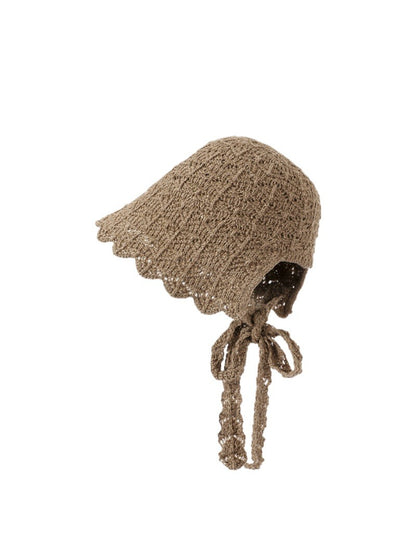 Back view of Haila bonnet hat highlighting adjustable tie closure