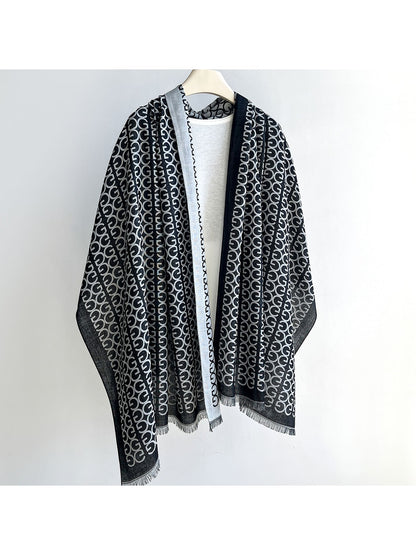 Scarvii - Summer Elegant Print Border Wrap Scarf