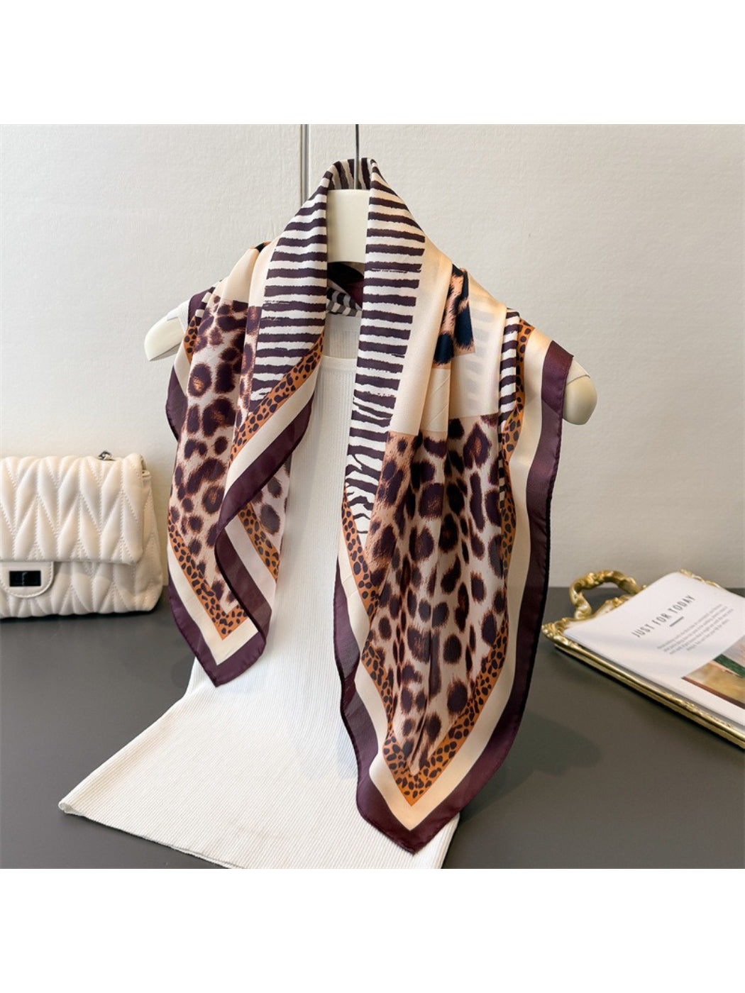 Scarvii Mixed Animal Print Square Scarf