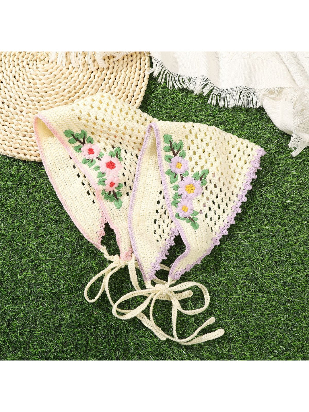 Scarvii Floral Crochet Tie Headband
