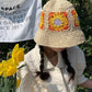 Haila - Floral Pattern Straw Sun Hat