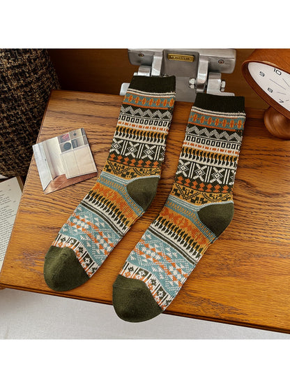 Rufia - Retro Style Mid-Calf Socks for Women