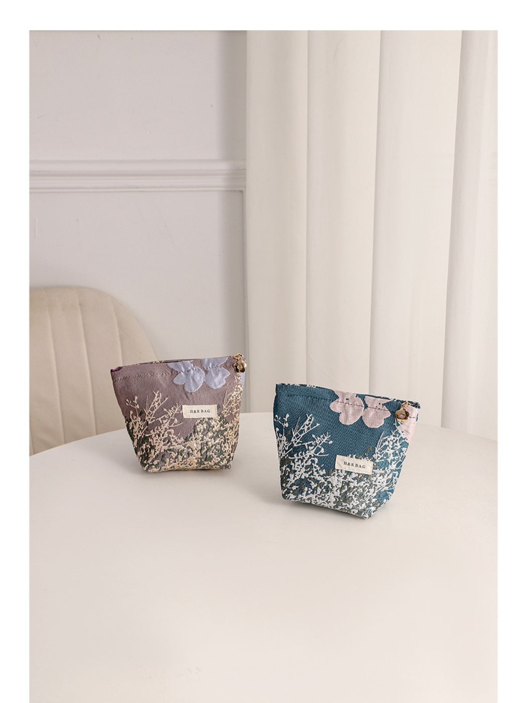 Cosbai - Jacquard Floral Cosmetic Bag
