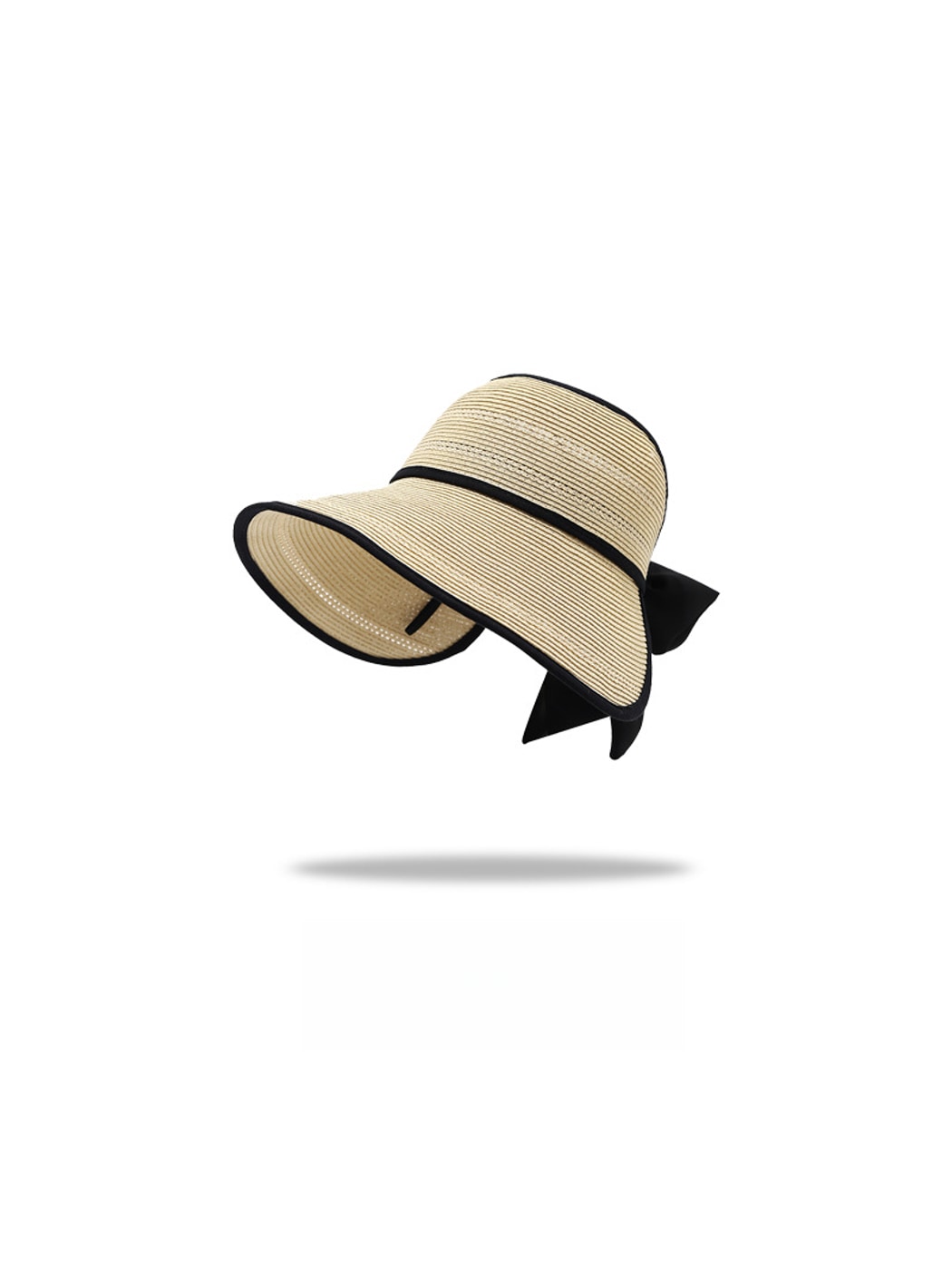 Haila - Open Top Bow Accent Wide Brim Visor Cap