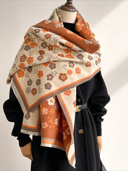 Scarvii - Vintage Classic Floral Shawl & Scarf