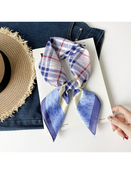 Scarvii - Plaid Print Square Scarf