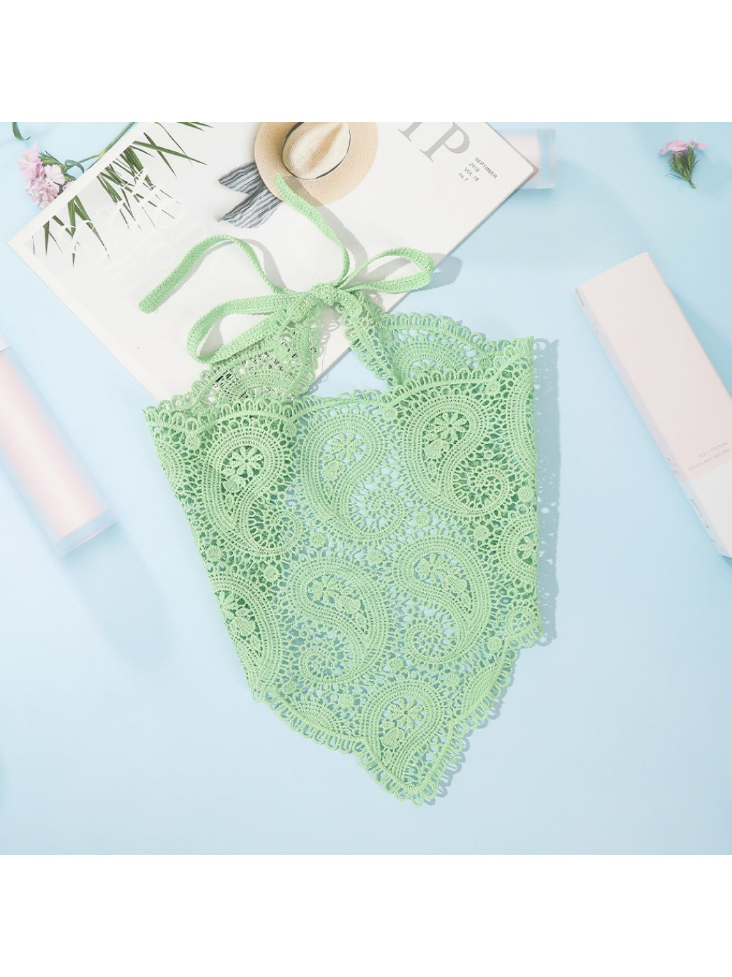 Scarvii Lace Paisley Tie Head Scarf