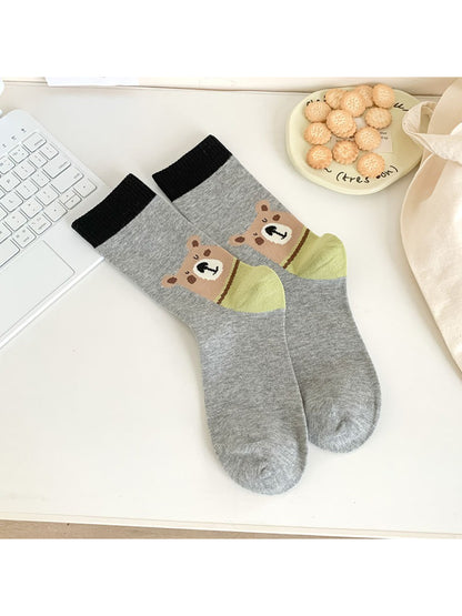 Rufia - Playful Cat & Puppy Cartoon Socks
