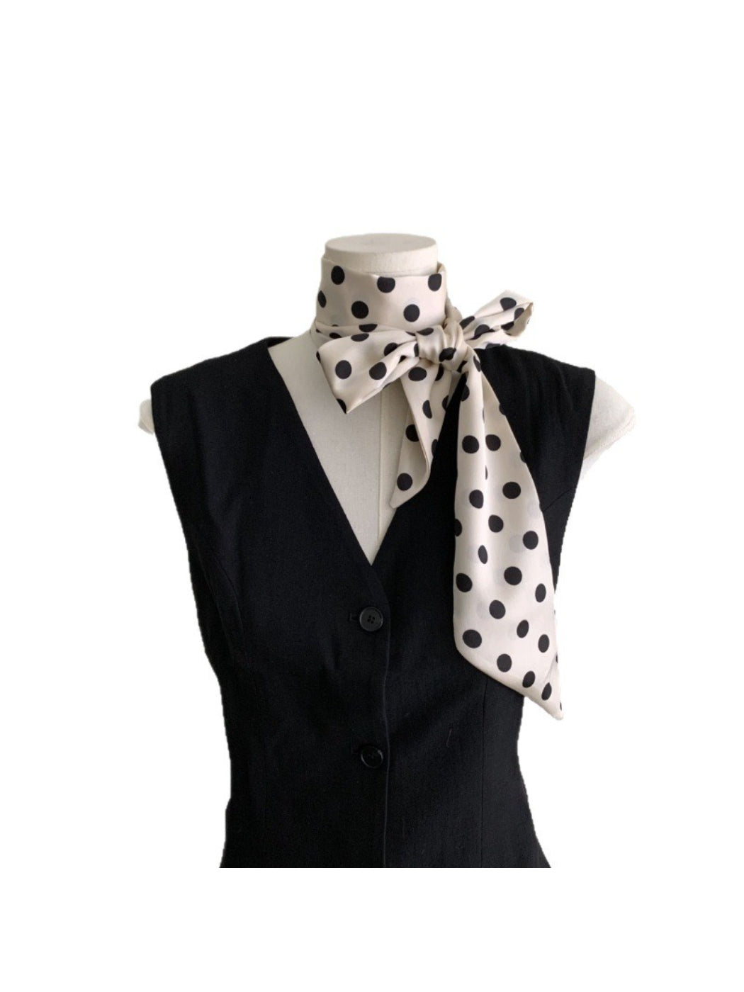 Scarvii - Retro Polka Dot Skinny Scarf