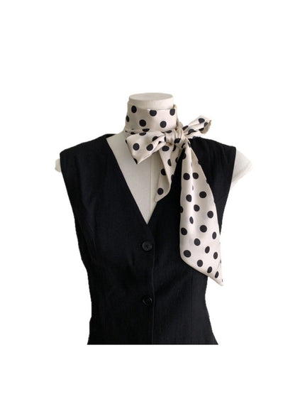 Scarvii - Retro Polka Dot Skinny Scarf