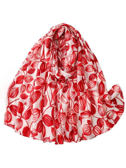 Scarvii - Foil Bud Print Lightweight Wrap Scarf