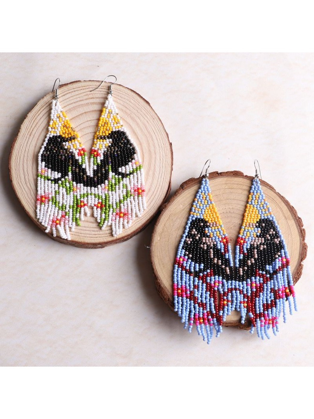 Earwish - Boho Beaded Tassel Earrings - Colorful & Unique