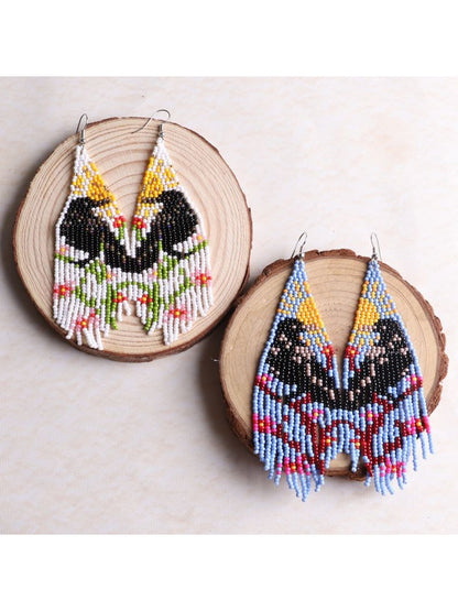 Earwish - Boho Beaded Tassel Earrings - Colorful & Unique