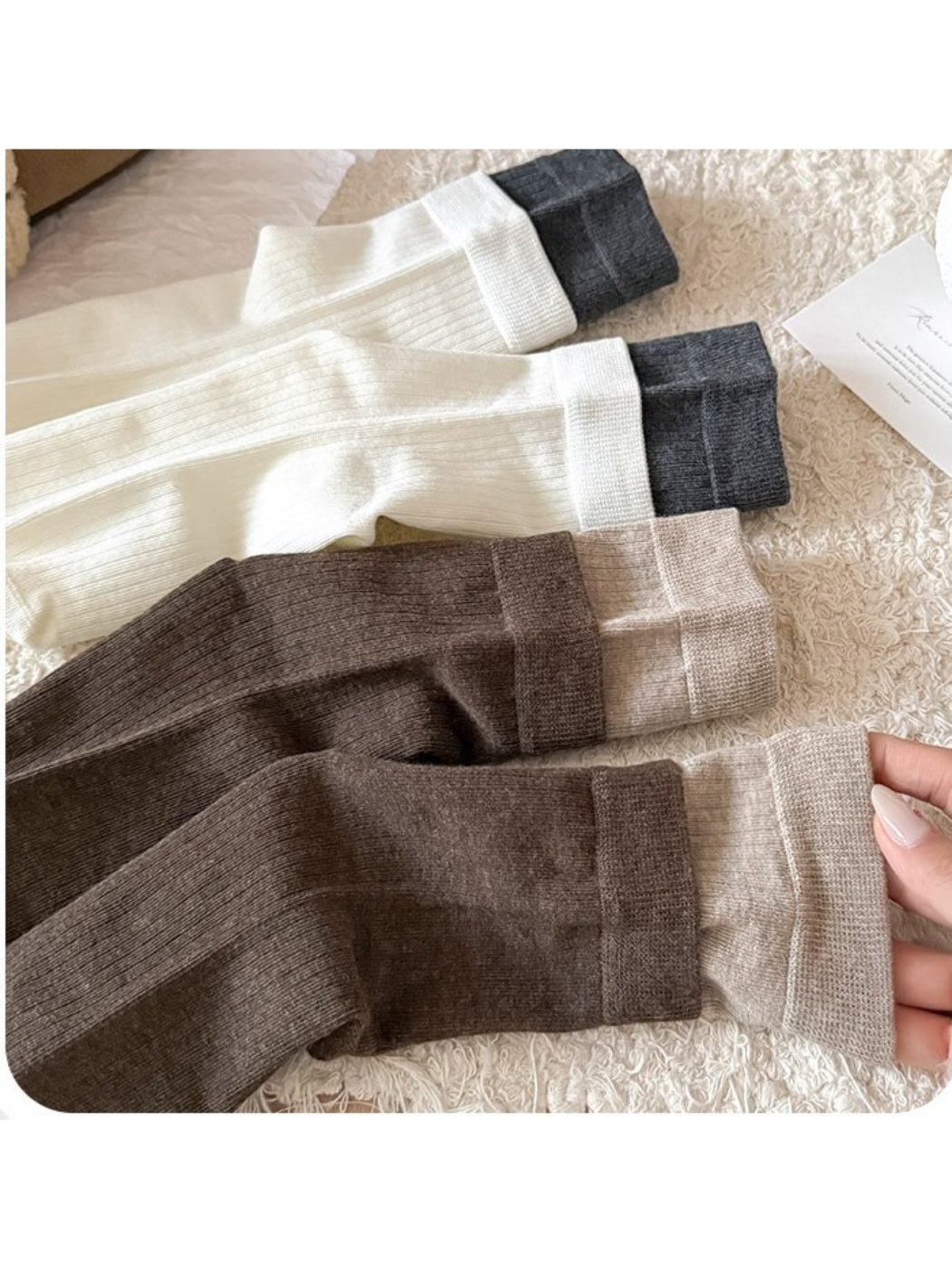 Rufia - Color Block Knit Crew Socks