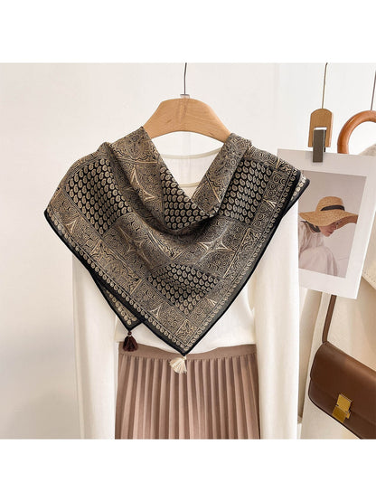 Scarvii - Star Print Retro Elegant Square Scarf