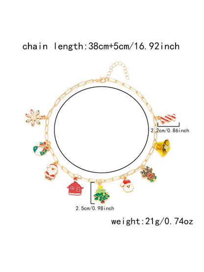 Bauai - Christmas Enamel Pendant Chain Necklace Bracelet