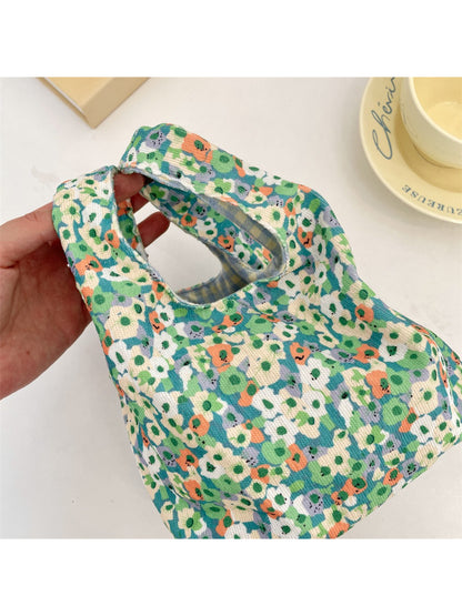 Cosbai - Floral Print Soft Mini Tote Bag