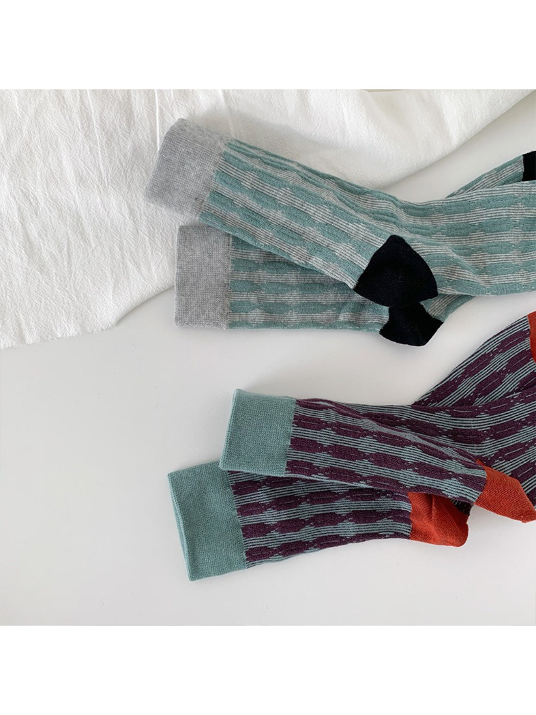 Rufia - Subtle Stripe Knit Crew Socks product image 2
