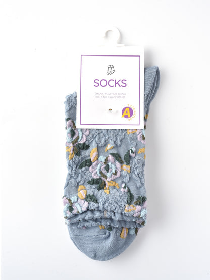 Rufia – Capsule Rose Motif Crew Socks
