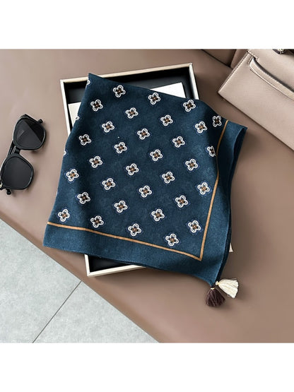Scarvii - Muted Geometric Printed Square Scarf