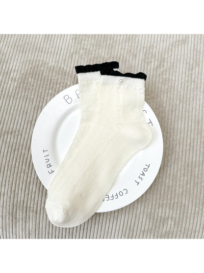 Rufia - Heart Knit Button Detail Crew Socks product image 8