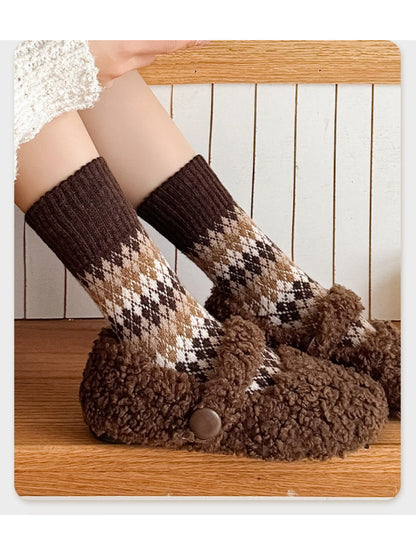 Rufia - Classic Argyle Knit Crew Socks