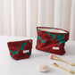 Cosbai - Floral Print Handheld Cosmetic Pouch Bag