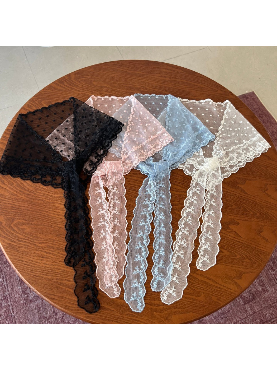 Scarvii - Vintage Lace Triangle Scarf - image 1