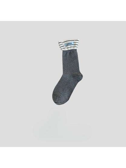 Rufia - Striped Cuff Crew Socks