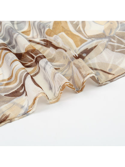Scarvii – Spring Leaf Print Lightweight Scarf