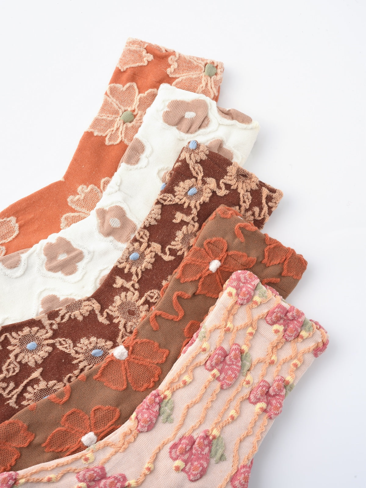 Rufia - Orange Embossed Women's Socks
