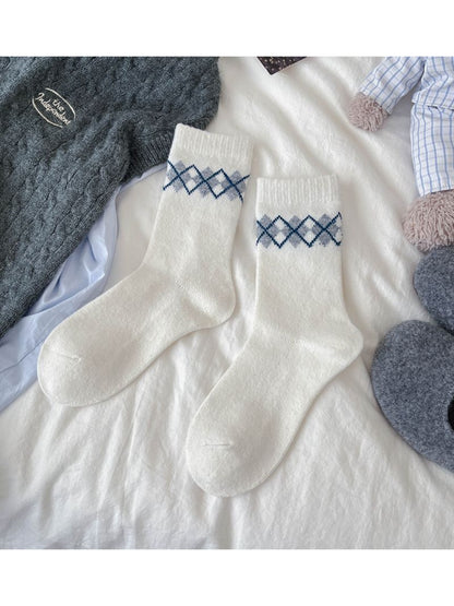 Rufia - Argyle Knit Crew Socks