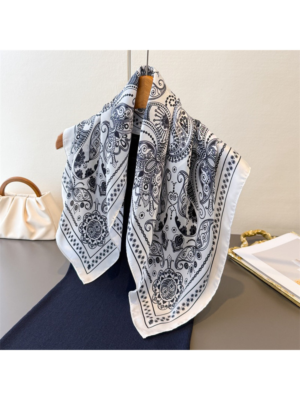 Scarvii Burgundy Paisley Square Scarf
