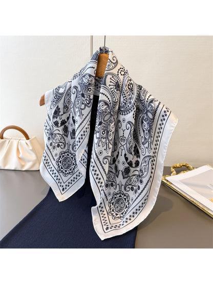Scarvii Burgundy Paisley Square Scarf