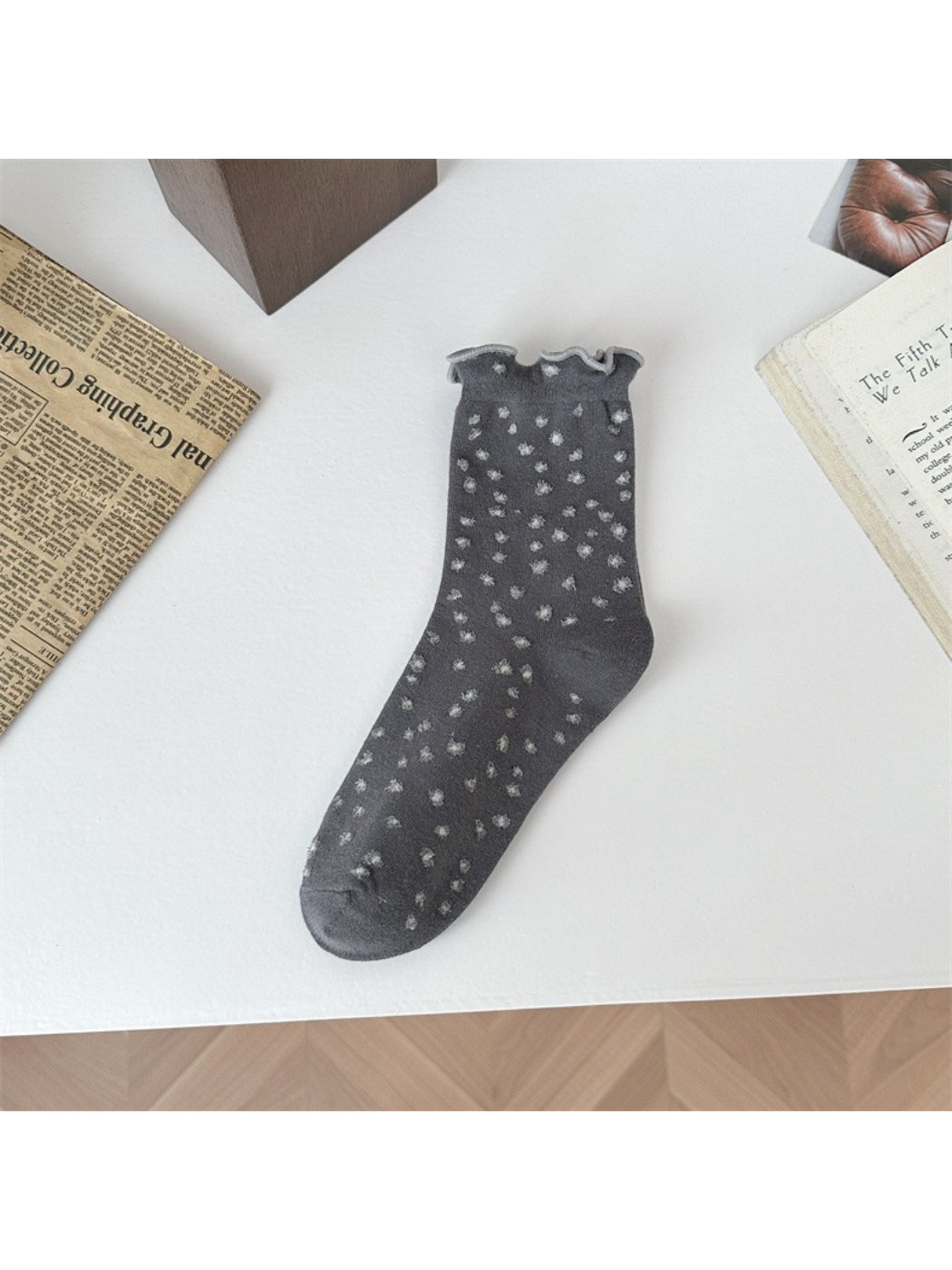 Rufia - Cozy Mini Heart Ruffle Crew Socks