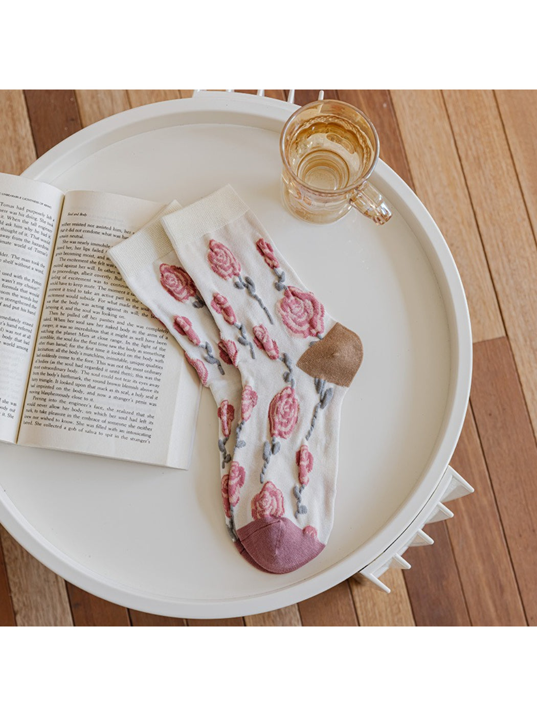 Rufia - Romantic Floral Pattern Cozy Crew Socks product image 4
