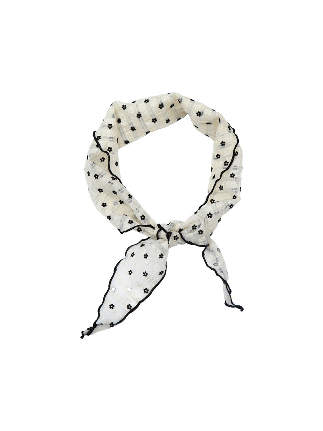Scarvii - Floral Print Ruffle Edge Fashion Triangle Bandana