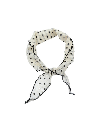Scarvii - Floral Print Ruffle Edge Fashion Triangle Bandana