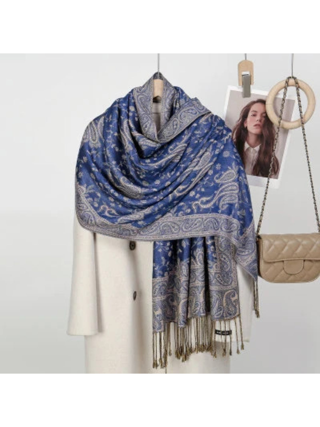 Scarvii - Paisley Floral-Vine Fringe Scarf