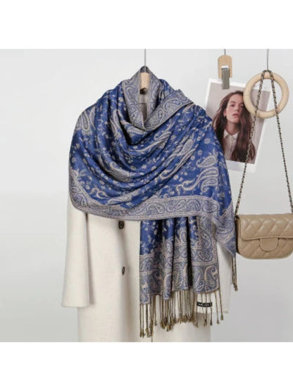 Scarvii - Paisley Floral-Vine Fringe Scarf