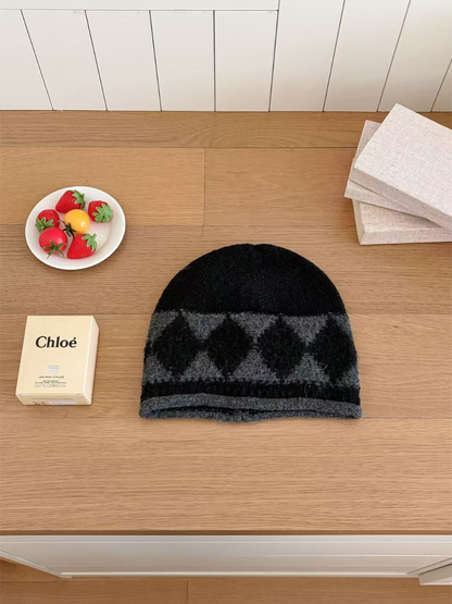 Haila - Argyle Pattern Knit Beanie