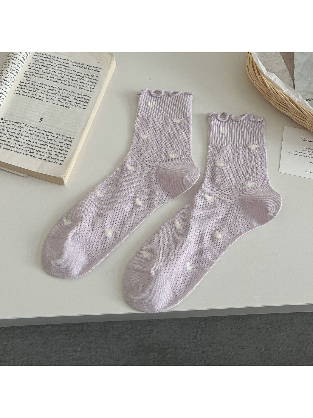 Rufia - Heart Mesh Ruffle Crew Socks product image 9