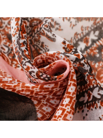 Scarvii - Contrast Panel Tassel Scarf