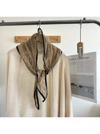 Scarvii - Lace Pointelle Diamond Shape Scarf
