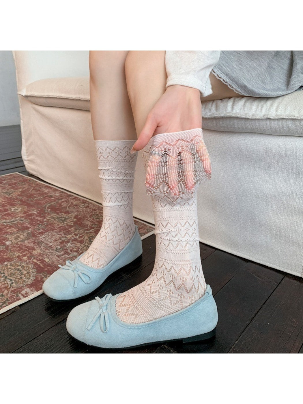 Rufia - Elegant Style Sheer Mesh Socks
