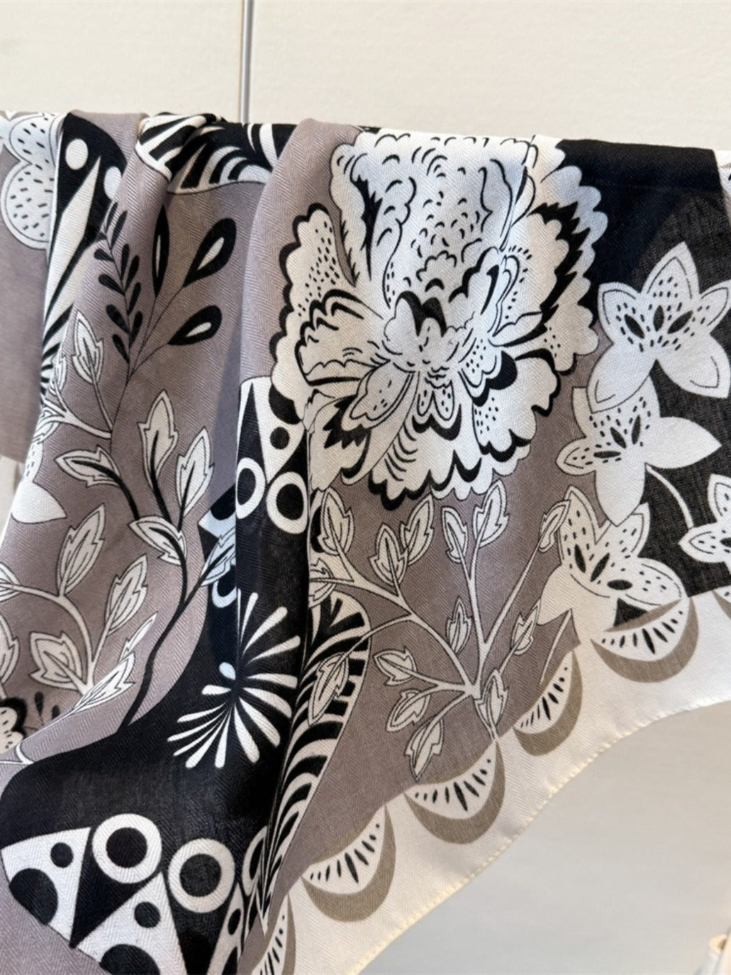 Scarvii - Boho Square Scarf with Botanical & Floral Print – Artistic & Bright