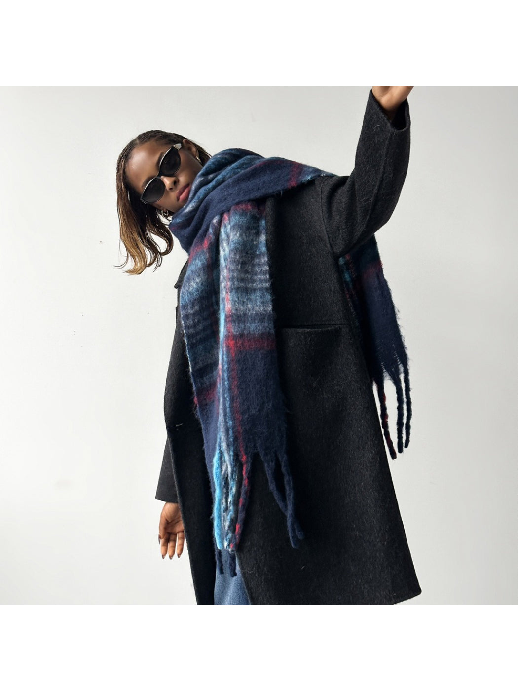 Scarvii - Plaid Brushed Long Winter Scarf