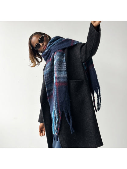 Scarvii - Plaid Brushed Long Winter Scarf