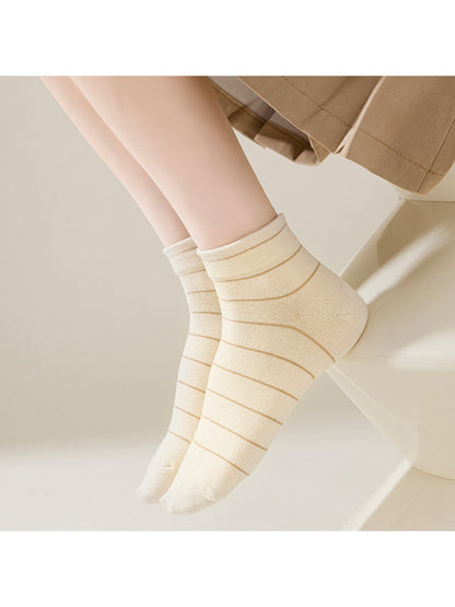 Rufia - Simple Striped Casual Ankle Socks