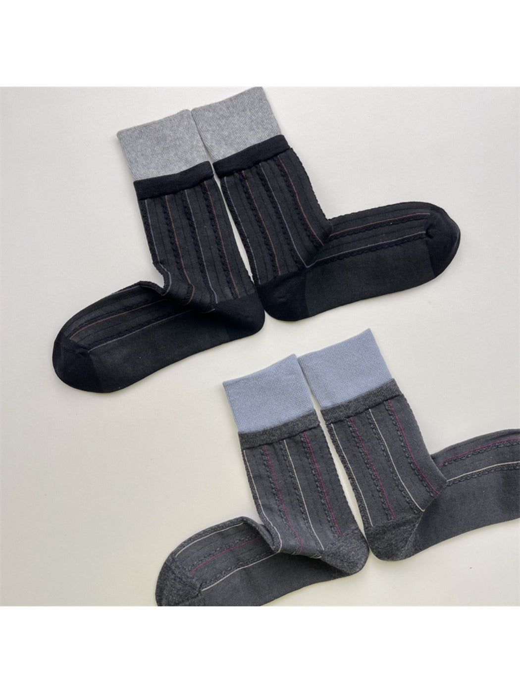 Rufia - Color-Block Mid-Calf Socks – Minimalist & Warm